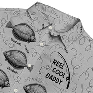 Gift For Father,Fishing,Proud,Icon - Reel Cool Grandpa Dad - Personalized Hawaiian Shirt