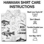 Gift For Father,Fishing,Proud,Icon - Reel Cool Grandpa Dad - Personalized Hawaiian Shirt
