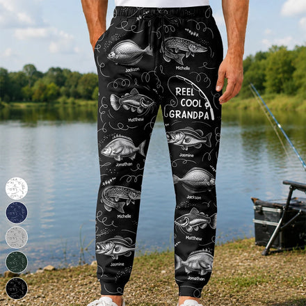 Reel Cool Grandpa Dad - Personalized Sweatpants
