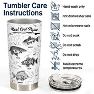 Gift For Father,Fishing,Proud,Icon - Reel Cool Grandpa Dad - Personalized Tumbler
