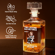 Retirement,Parents,Gift For Grandparents,Funny - Retired Not My Problem Anymore 3D Effect - Personalized Square Whiskey Bottle