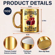 Gift For Colleagues, Humorous, Retirement, Vector - Retirement Gift For Coworker - Personalized The Legend Has Retired Metallic Mug