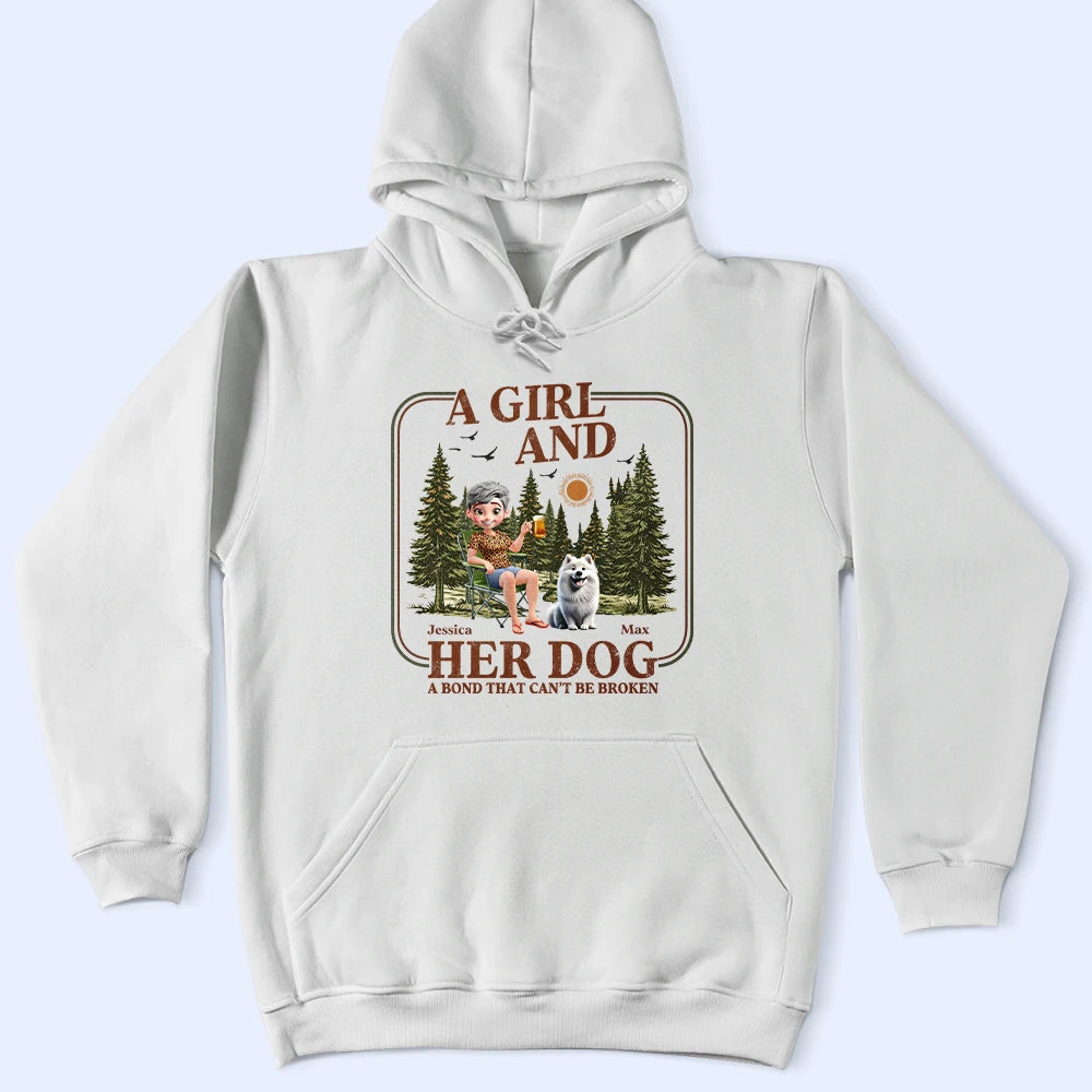 Dog Lovers, Dog Mom, Dog Dad, Camping, Happy - Retro Camping A Bond That Can't Be Broken - Personalized T Shirt