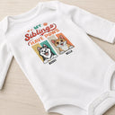 Top Market,New Baby,Playful,Pet Lovers,Vector - Retro Dogs Cats Siblings Have Paws - Personalized Baby Onesie