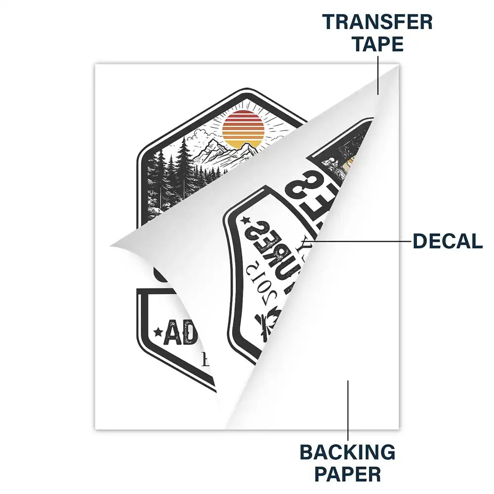 Camping,Campsite,Happy,Family - Retro Family Adventure - Personalized Decor Decal