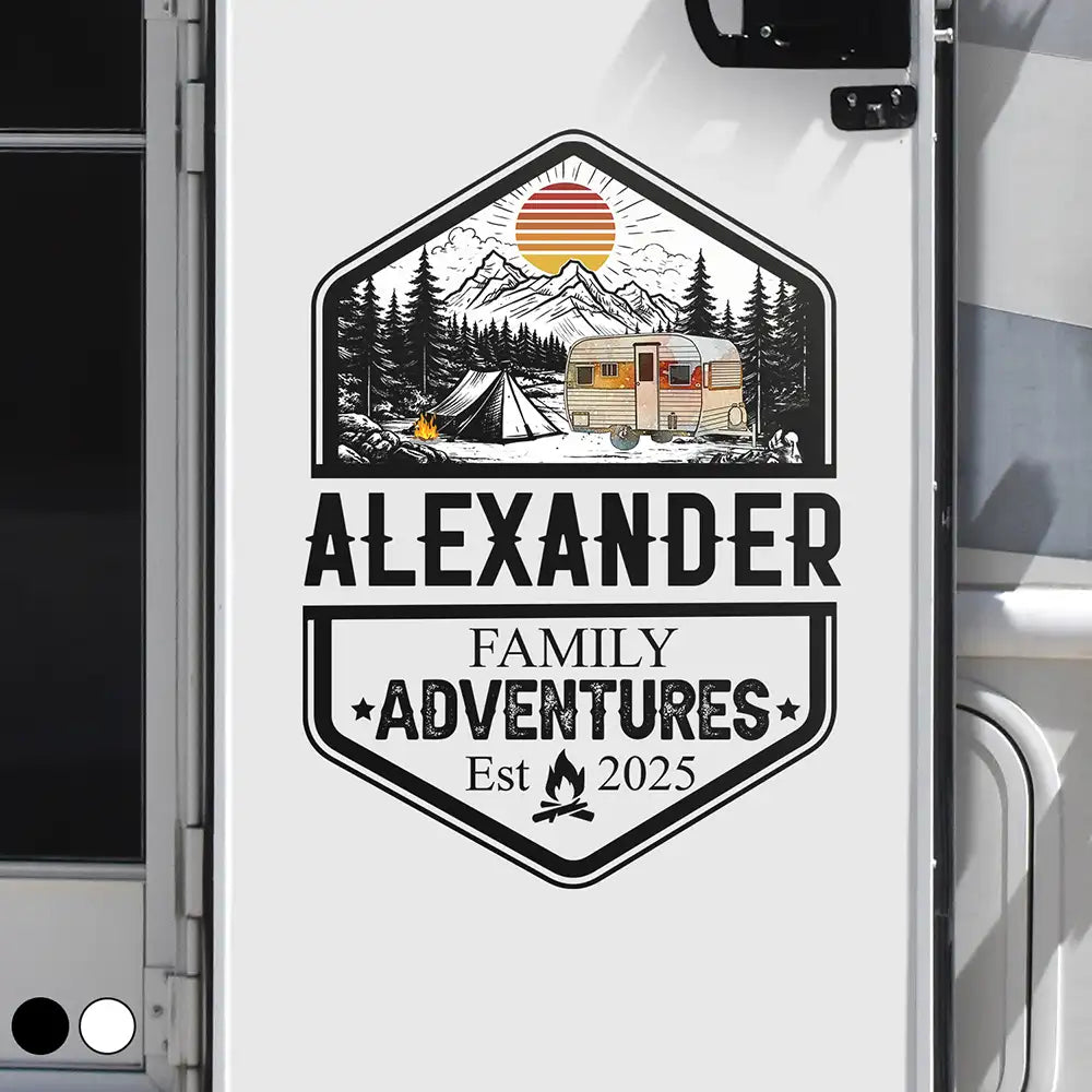 Retro Family Adventure - Personalized Decor Decal