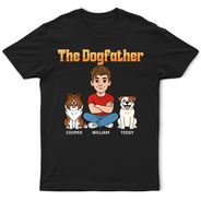 Dog Mom,Dog Dad,Dog Lovers,Cat Mom,Cat Dad,Cat Lovers,Pet Lovers,Pet Mom,Pet Dad,Top Market,Non-Eng,Vector,Proud - Retro Style The Dogfather Catfather - Personalized T Shirt