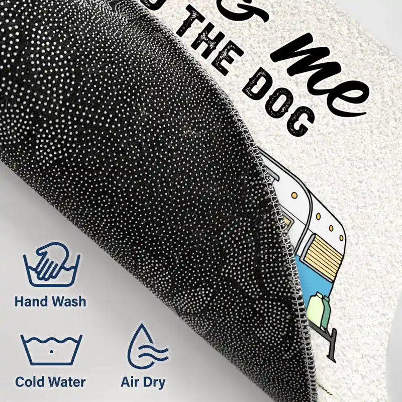 Dog Couple,Camping,Dog Lovers,Outdoor Decor,Pet Lovers,Gift For Couples,Vector,Happy - Retro Cartoon You And Me And The Dogs - Personalized Doormat