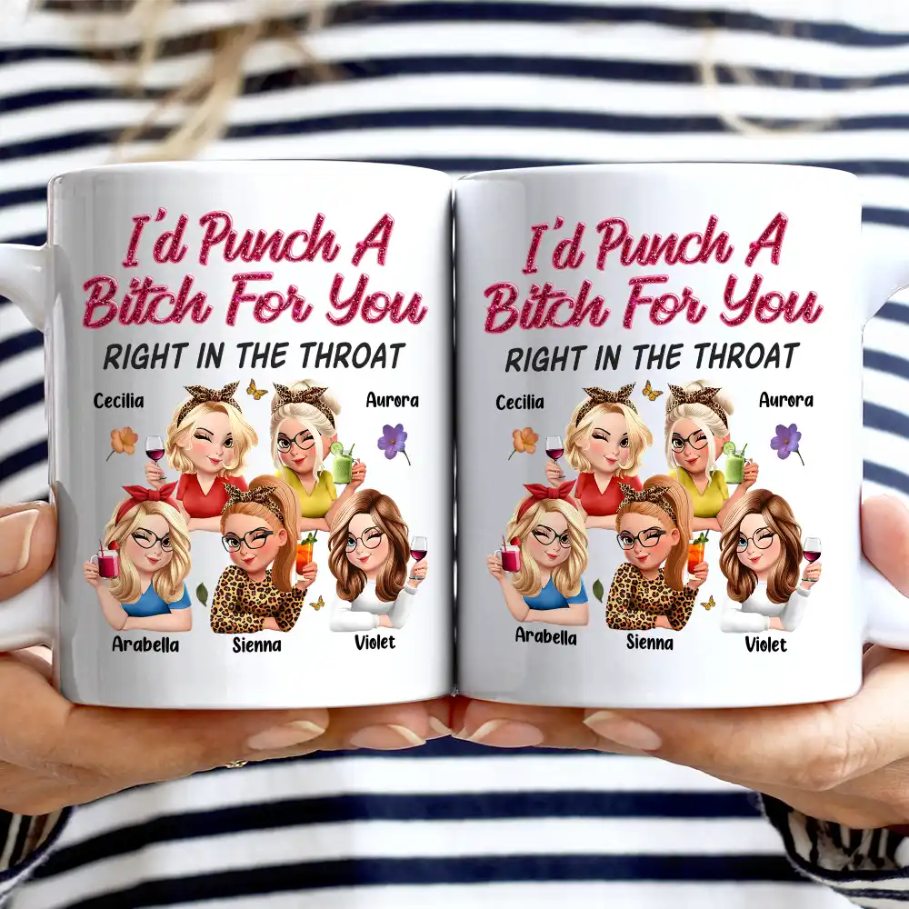 Gift For Bestie, Gifts For Colleagues, Gift For Sisters, Funny, Gift For Sibling - Right In The Throat 3D Bestie - Personalized Mug