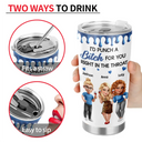 Gift For Bestie, Old Best friends, Gifts For Colleagues, Funny - Right In The Throat 3D Bestie - Personalized Tumbler