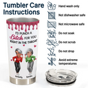 Gift For Bestie, Old Best friends, Gifts For Colleagues, Funny - Right In The Throat 3D Bestie - Personalized Tumbler