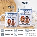 Gift For Bestie,Gifts For Colleagues,Gift For Sisters,Funny,Gift For Sibling - Right In The Throat 3D Bestie - Personalized White Edge-to-Edge Mug