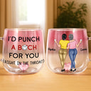 Gift For Bestie,Funny - Right In The Throat Backside Bestie - Personalized Gradient Glass Mug