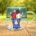 Gift For Bestie,Funny - Right In The Throat Backside Bestie - Personalized Gradient Glass Mug