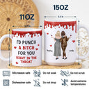 Happy,Gift For Bestie,Old Best friends,Gifts For Colleagues,Funny,Gift For Sisters - Right In The Throat Backside Besties - Personalized White Edge-to-Edge Mug