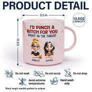 Gift For Bestie,Gift For Sisters,Funny,Gifts For Colleagues - Right In The Throat Besties - Personalized Marble Mug
