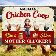 Funny, Farm, Gift For Wife, Gift For Yourself, Gift For Women - Rise And Shine Mother Cluckers - Personalized Classic Metal Signs