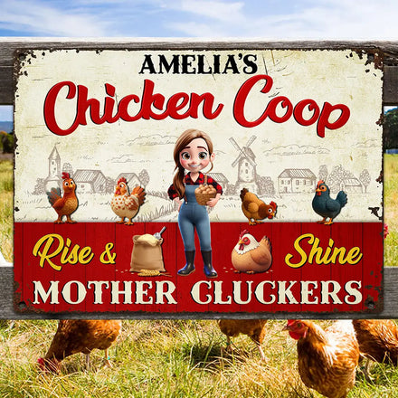 Rise And Shine Mother Cluckers - Personalized Classic Metal Signs