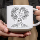 Anniversary,Romantic,Gift For Couples,Custom Text - Romantic Couple Heart Tree - Personalized Pottery Mug