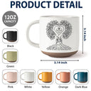 Anniversary,Romantic,Gift For Couples,Custom Text - Romantic Couple Heart Tree - Personalized Pottery Mug