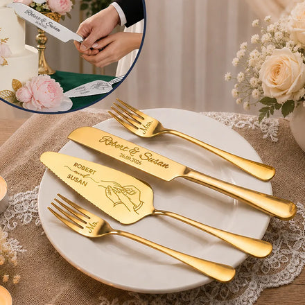 Romantic Couple Wedding Icon - Personalized Cake Cutting Set