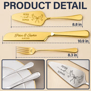 Romantic, Gift For Couples, Wedding, Icon - Romantic Couple Wedding Icon - Personalized Cake Cutting Set