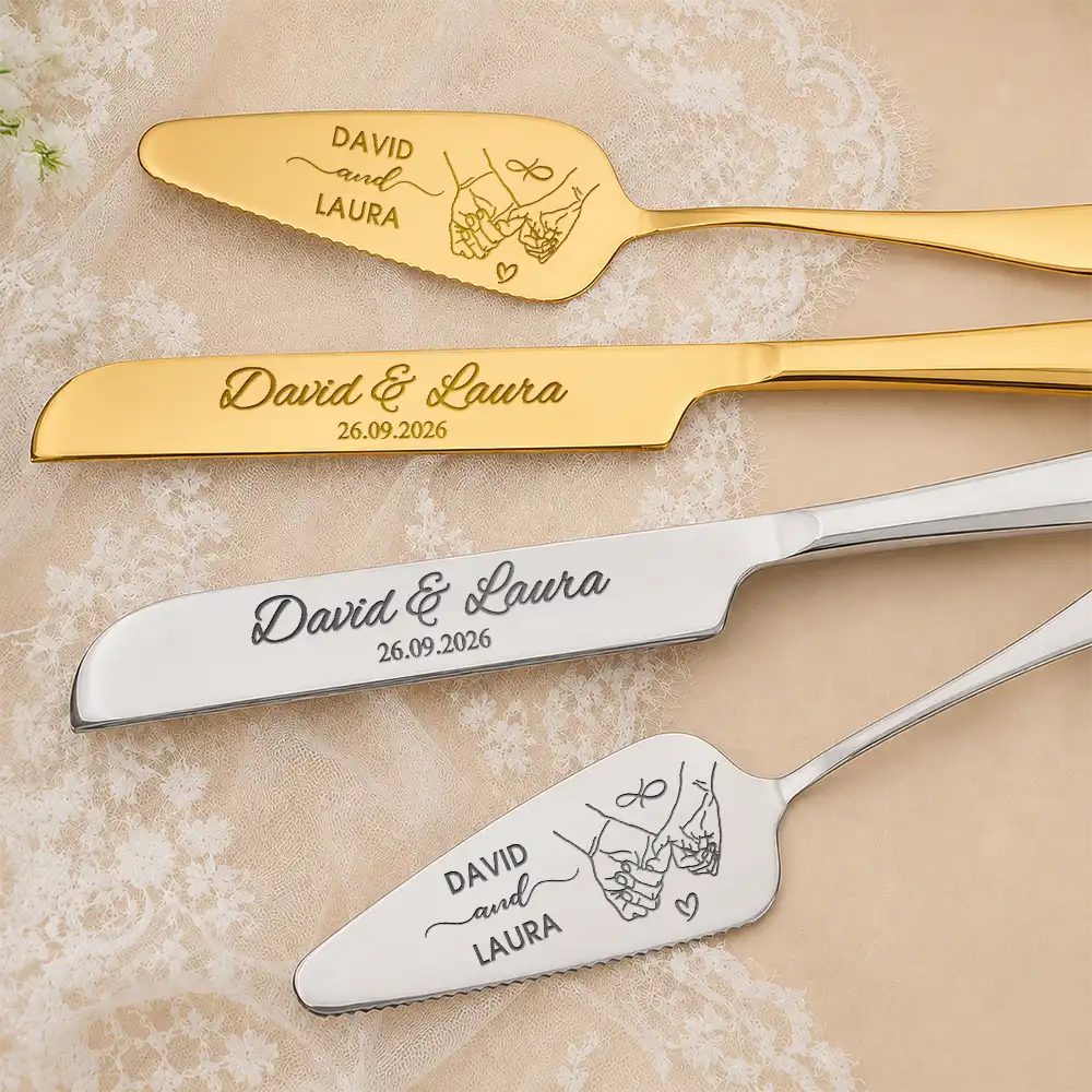 Romantic, Gift For Couples, Wedding, Icon - Romantic Couple Wedding Icon - Personalized Cake Cutting Set