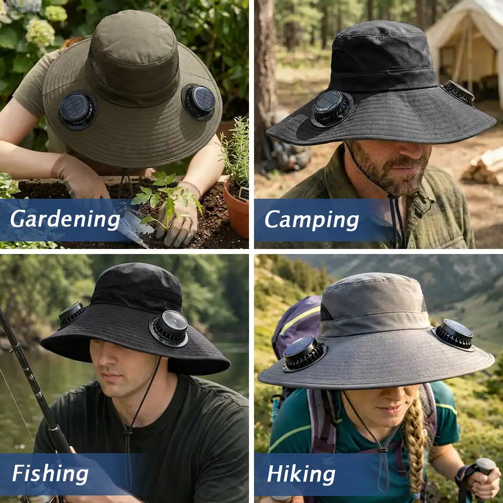 Gift For Husband,Gift For Men,Gift For Yourself,Gift For Grandpa,Gift For Father,Fishing,Icon,Humorous - We Hooked The Best Dad Grandpa - Personalized Solar Fan Hat