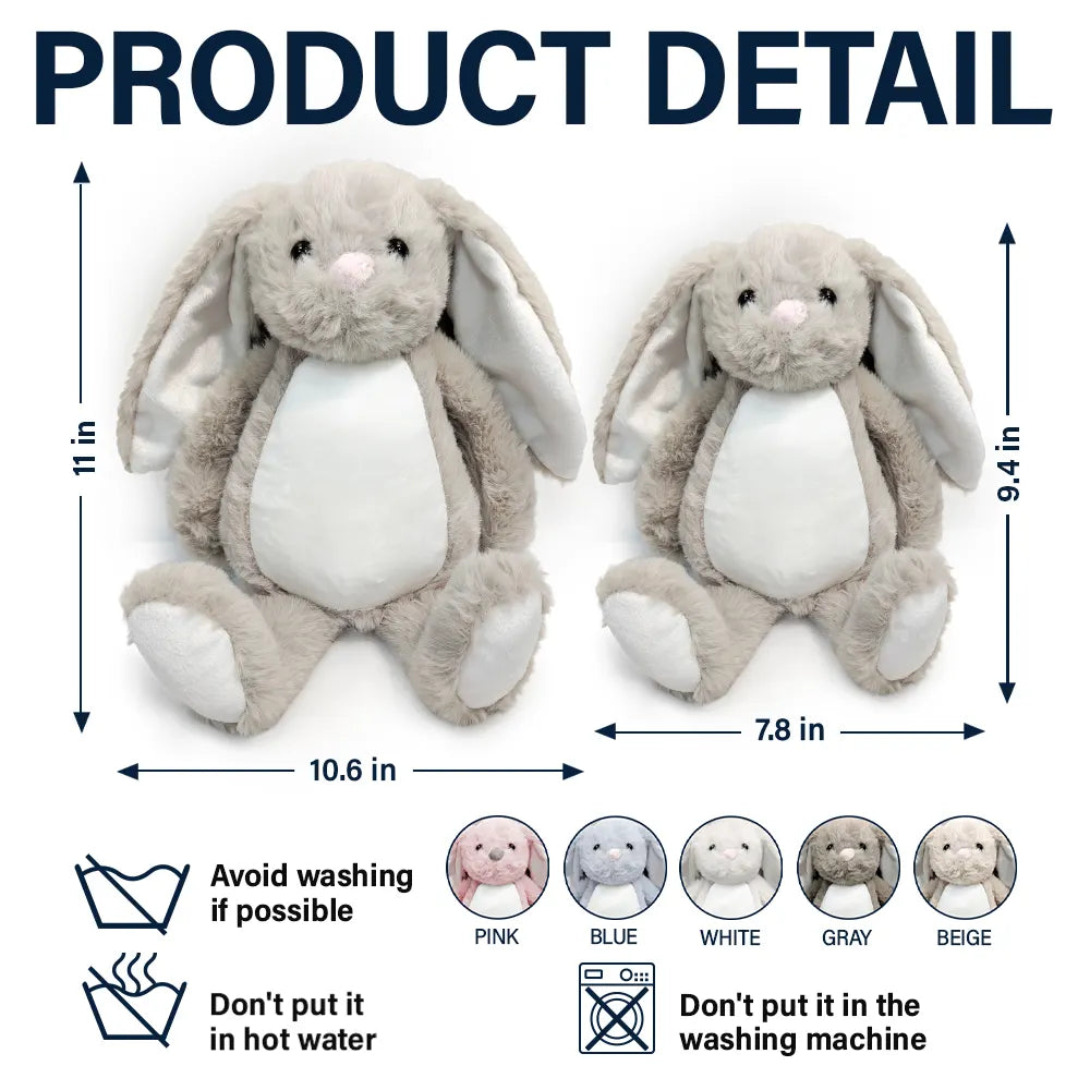 Anniversary,Christmas,Custom Photo,Gift For Couples,Old Couples,Romantic,Top Market,Upload Full Photo - Anniversary Gift For Couples - Personalized Custom Photo Heart Soft Toy Bunny