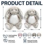 Anniversary,Christmas,Custom Photo,Gift For Couples,Old Couples,Romantic,Top Market,Upload Full Photo - Anniversary Gift For Couples - Personalized Custom Photo Heart Soft Toy Bunny