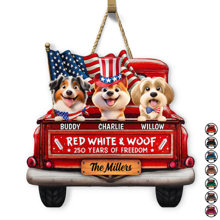 Star & Stripes Red White Woof 250 Years Of Freedom - Personalized Custom Shaped Wood Sign