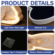 Pet Lovers,Pet Mom,Pet Dad,Gift For Yourself,Gift For Men,Gift For Women,Happy,Photo,Playful - Custom Photo Cute Funny Dog Cat - Personalized Motion Sensor Night Light