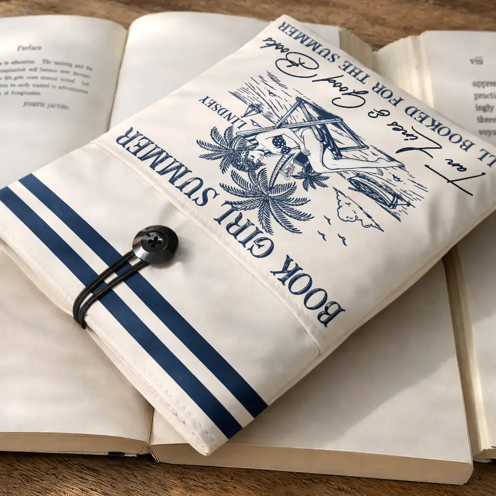Summer, Reading, Gift For Yourself, Playful, Vector - Salty Beach Book Club - Personalized Book Sleeve