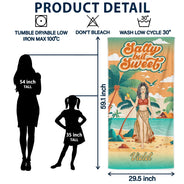 Gift For Yourself,Gift For Women,Beach,Summer,Happy - Salty But Sweet - Personalized Beach Towel