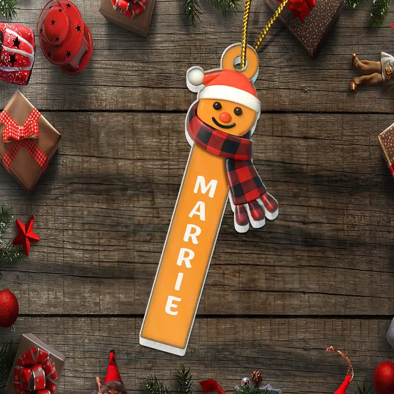 Christmas,Family,Gift For Yourself,Non-Eng - Santa Snowman Elf Christmas Scrabble - Personalized Custom Shaped Acrylic Ornament