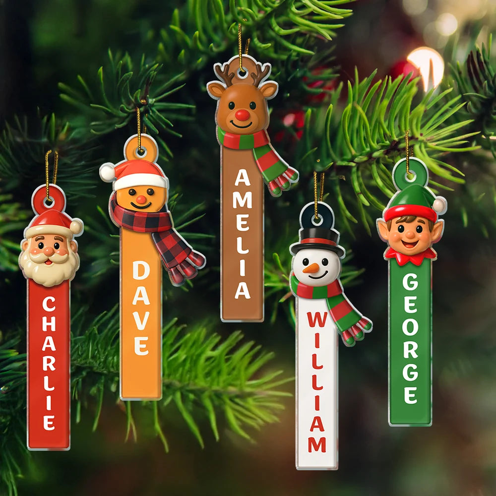 Santa Snowman Elf Christmas Scrabble - Personalized Custom Shaped Acrylic Ornament