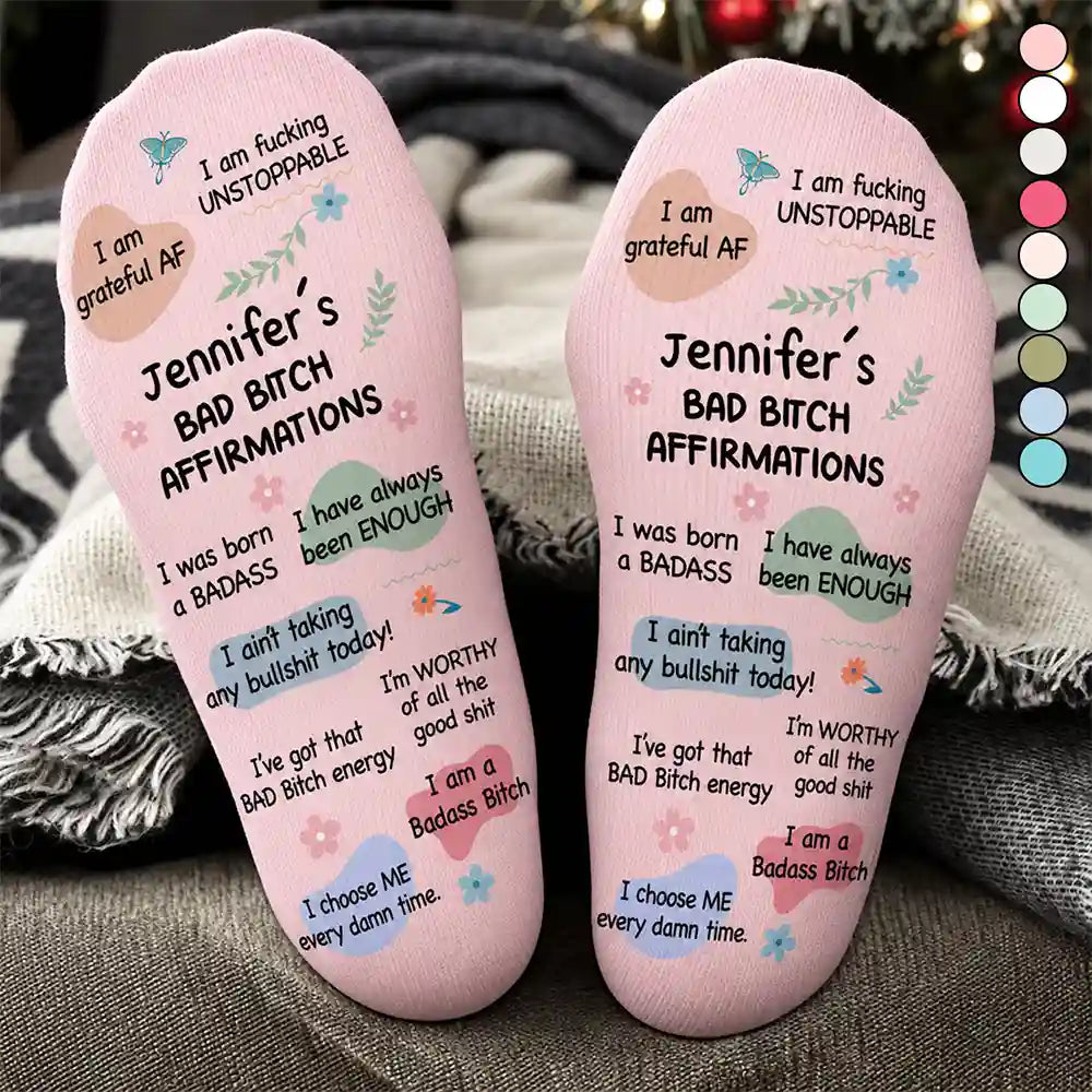Sassy Girl Daily Affirmation Gift For Her, Bestie, Colleagues - Personalized Socks