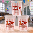 Teacher, Back To School, Proud, Warp Text - School Abbreviation Pennant Flag - Personalized Frosted Cups
