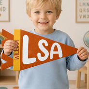 Back To School,Proud,Gift For Yourself,Warp Text - School Name - Personalized Pennant