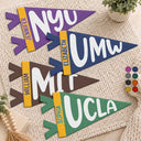Back To School,Proud,Gift For Yourself,Warp Text - School Name - Personalized Pennant