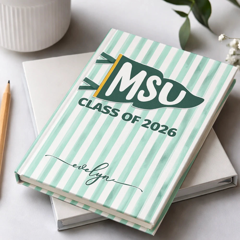 Gift For Bestie,Gift For Yourself,Gift For Women,Gift For Men,Non-Eng,Warp Text,Special Font,Proud - School Pennant Flag - Personalized Hardcover Journal