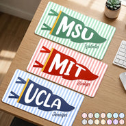 Gift For Bestie,Gift For Yourself,Gift For Women,Gift For Men,Non-Eng,Warp Text,Proud - School Pennant Flag - Personalized Leather Desk Mat