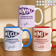 Gift For Bestie,Gift For Yourself,Gift For Women,Gift For Men,Non-Eng,Warp Text,Special Font,Proud - School Pennant Flag - Personalized Mug