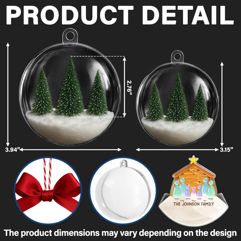 Family,Pet Lovers,Pet Mom,Pet Dad,Pet Couple,Dog Lovers,Dog Couple,Dog Mom,Dog Dad,Cat Lovers,Cat Mom,Cat Dad,Cat Couple,Happy,Single Mom,Single Dad,Gift For Grandpa,Gift For Grandma,Gift For Grandkids,Christmas - Sea Glass Family The Greatest Gift For All - Personalized 3D Acrylic Ball Ornament