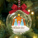 Family,Pet Lovers,Pet Mom,Pet Dad,Pet Couple,Dog Lovers,Dog Couple,Dog Mom,Dog Dad,Cat Lovers,Cat Mom,Cat Dad,Cat Couple,Happy,Single Mom,Single Dad,Gift For Grandpa,Gift For Grandma,Gift For Grandkids,Christmas - Sea Glass Family The Greatest Gift For All - Personalized 3D Acrylic Ball Ornament