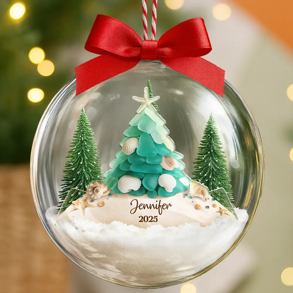 Sea Glass My Christmas Joy - Personalized 3D Acrylic Ball Ornament