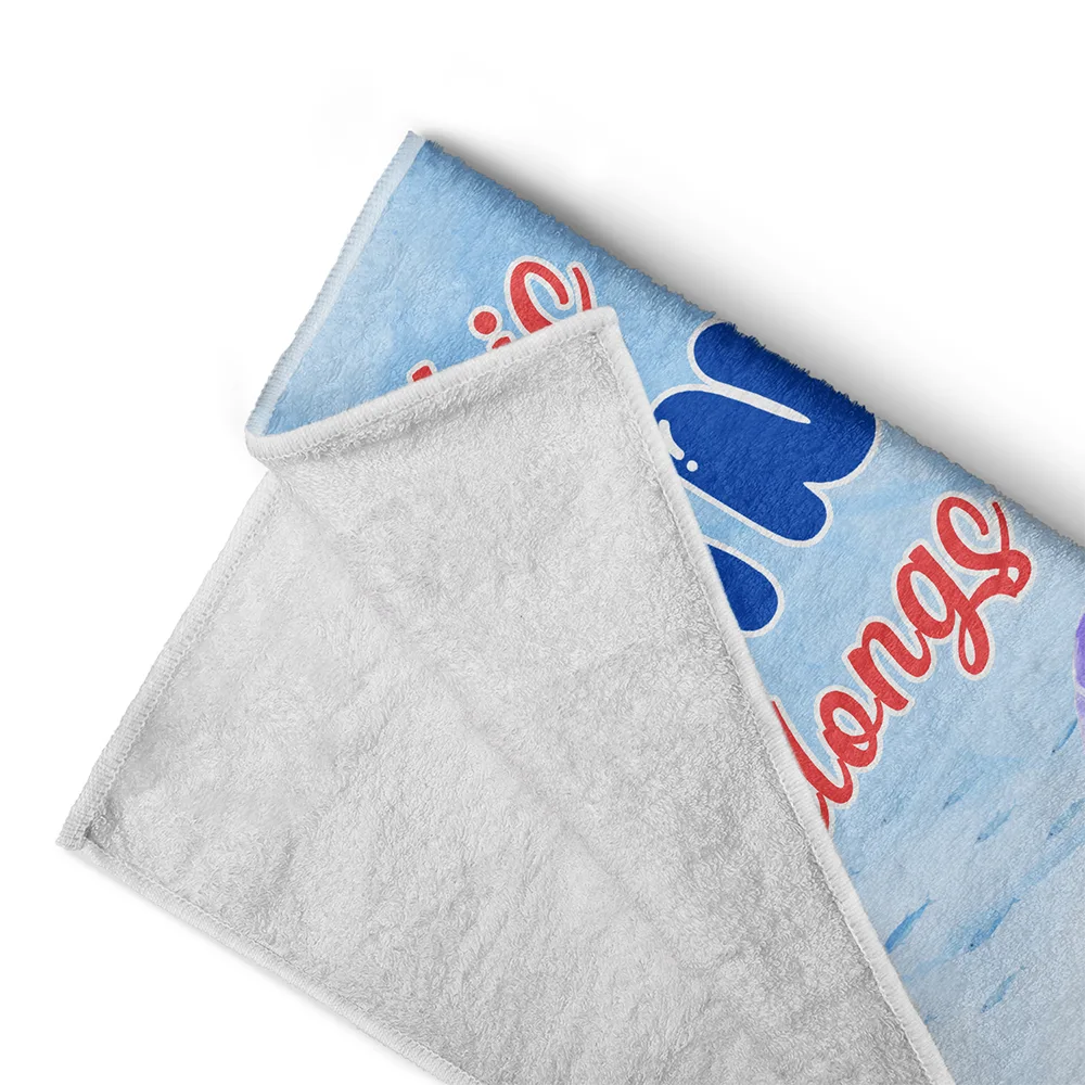 Beach,Summer,Gift For Women,Gift For Mother,Gift For Grandma,Gift For Aunt,Family,Happy - Sea Turtle This Mom Grandma Belongs To - Personalized Beach Towel