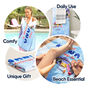 Beach,Summer,Gift For Women,Gift For Mother,Gift For Grandma,Gift For Aunt,Family,Happy - Sea Turtle This Mom Grandma Belongs To - Personalized Beach Towel