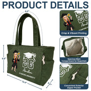 Graduation,Happy,Gift For Yourself,Gift For Women,Gift For Daughter,Gift For Bestie - Senior Girl She Finally Did It - Personalized Corduroy Tote Bag