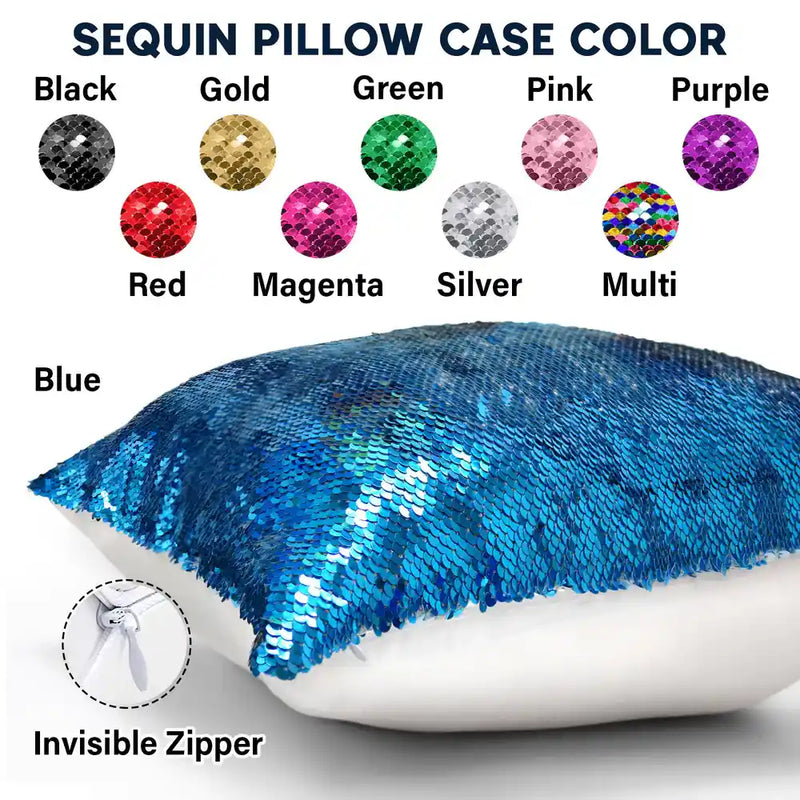 Gift For Couples,Old Couples,Gift For Husband,Gift For Wife,Gift For Boyfriend,Gift For Girlfriend,Love - Couple I Love You Every Day - Personalized Sequin Pillow, Mermaid Sequin Cushion Magic Reversible Throw Pillow